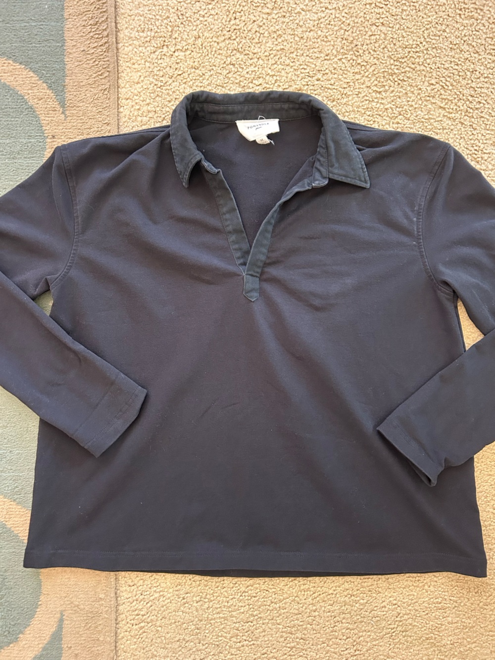 Tuckernuck Pomander Place Black Denim Collar Long Sleeve
